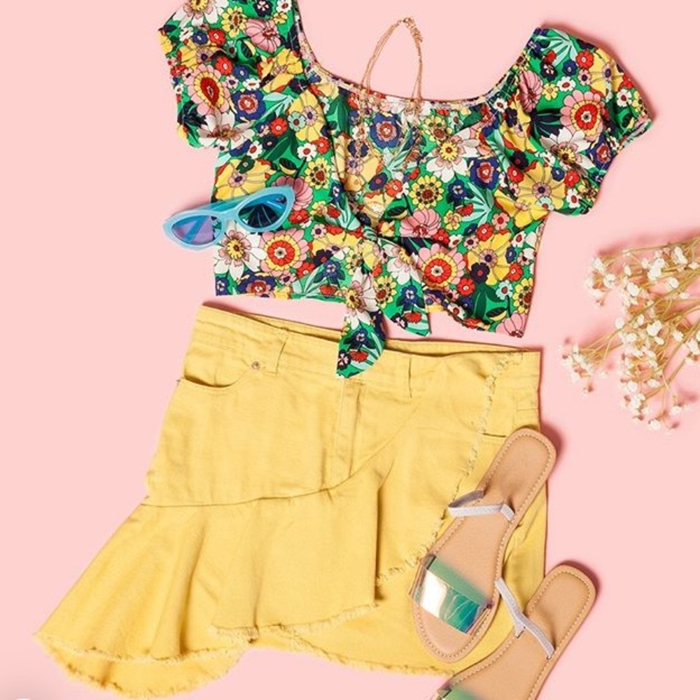 🆕All american Denim Ruffle Skirt